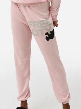 Free City  Blush Pink Graphic Sweatpants